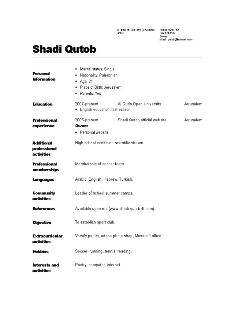 Shadi CV PDF