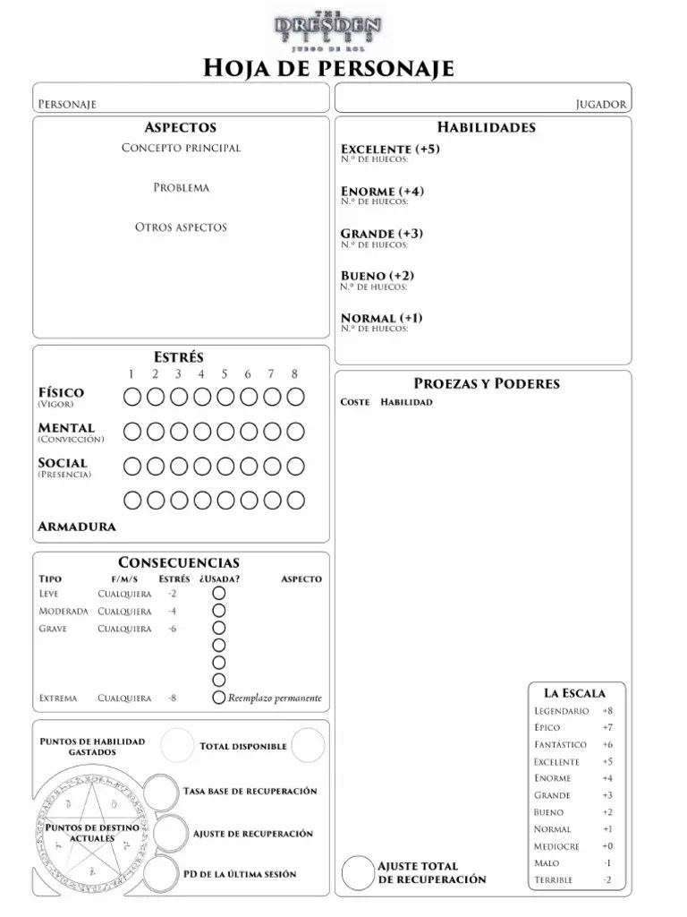 Ficha Dresden Files PDF