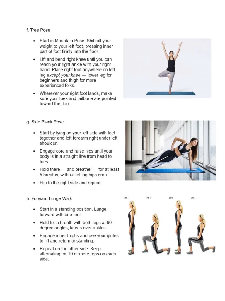 Balance Exercise Examples PDF