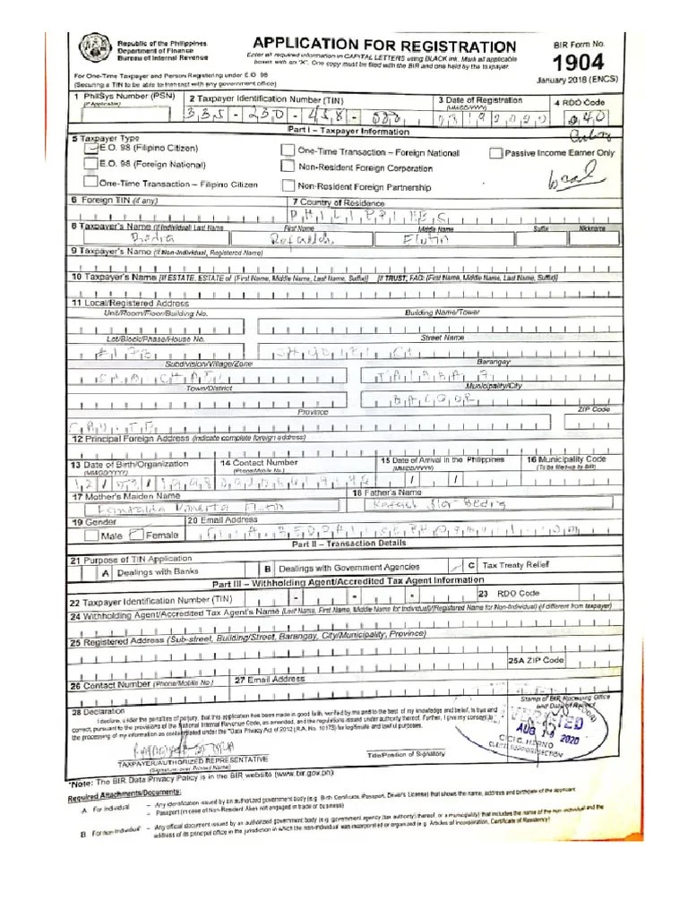 Tin Verification Slip Bedra Rafaelah E. PDF