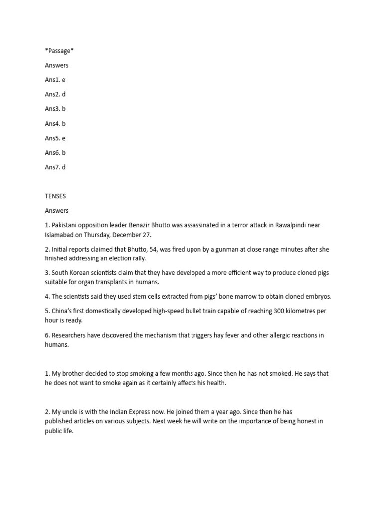 Answer Key PDF Cloning Benazir Bhutto