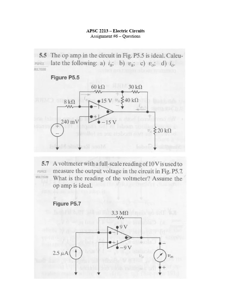 Op Amp Assignment Questions PDF
