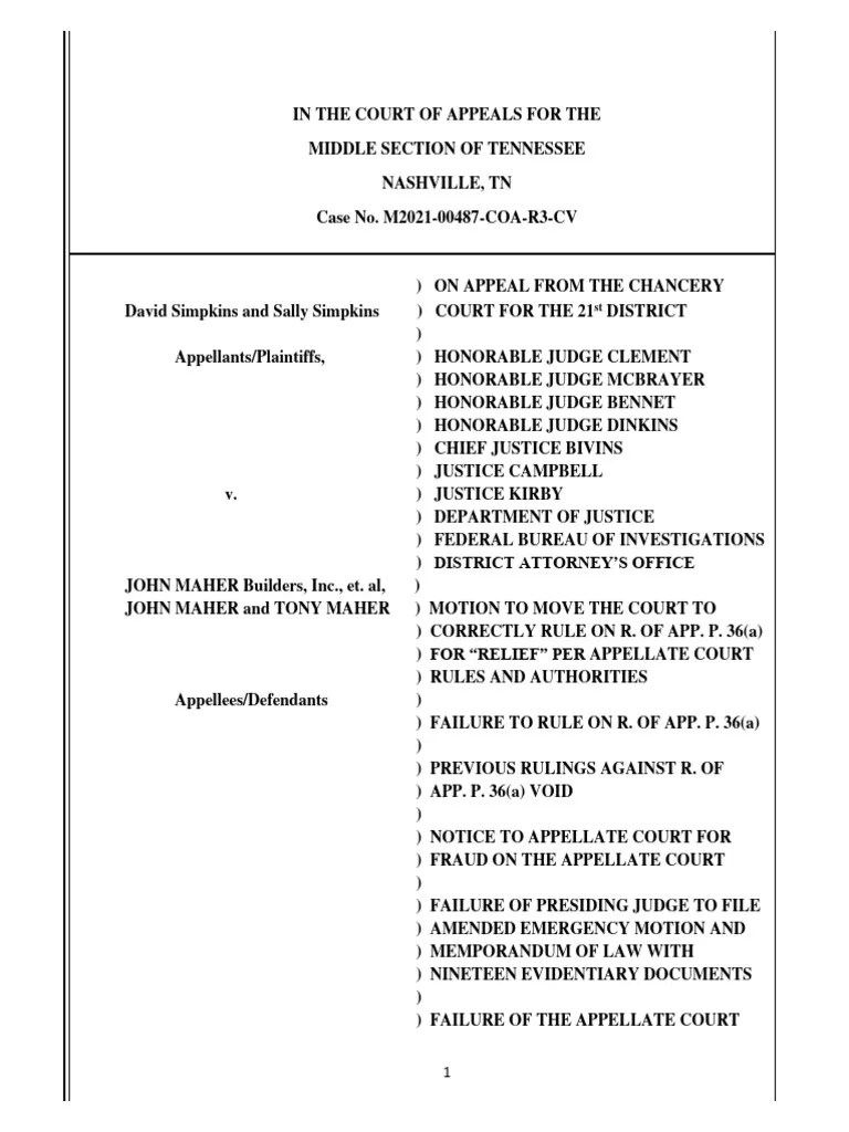 FINAL Motion To App. Ct. Failure To Abide by The Rules and Law 88
