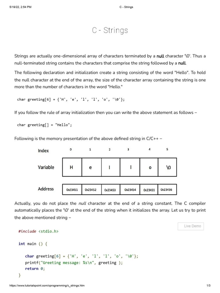 C Strings PDF String Science) Computing