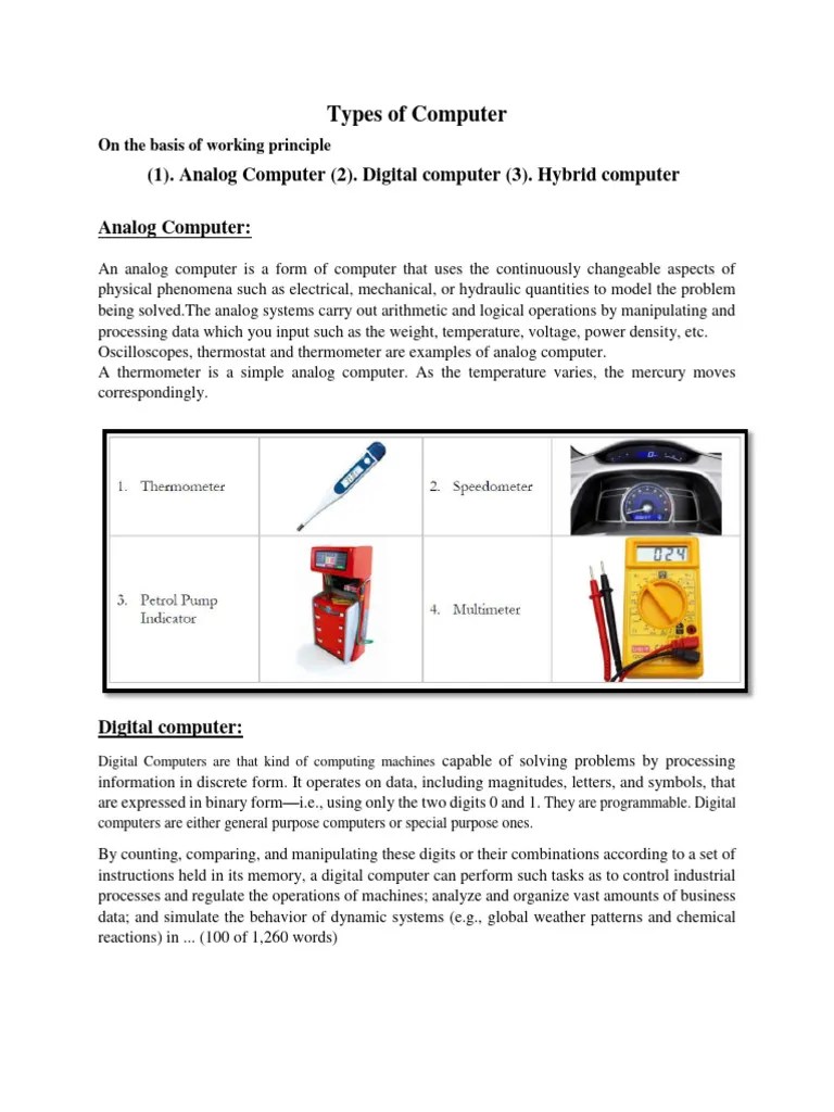 Classification of Computer PDF Desktop Computer Tablet Computer