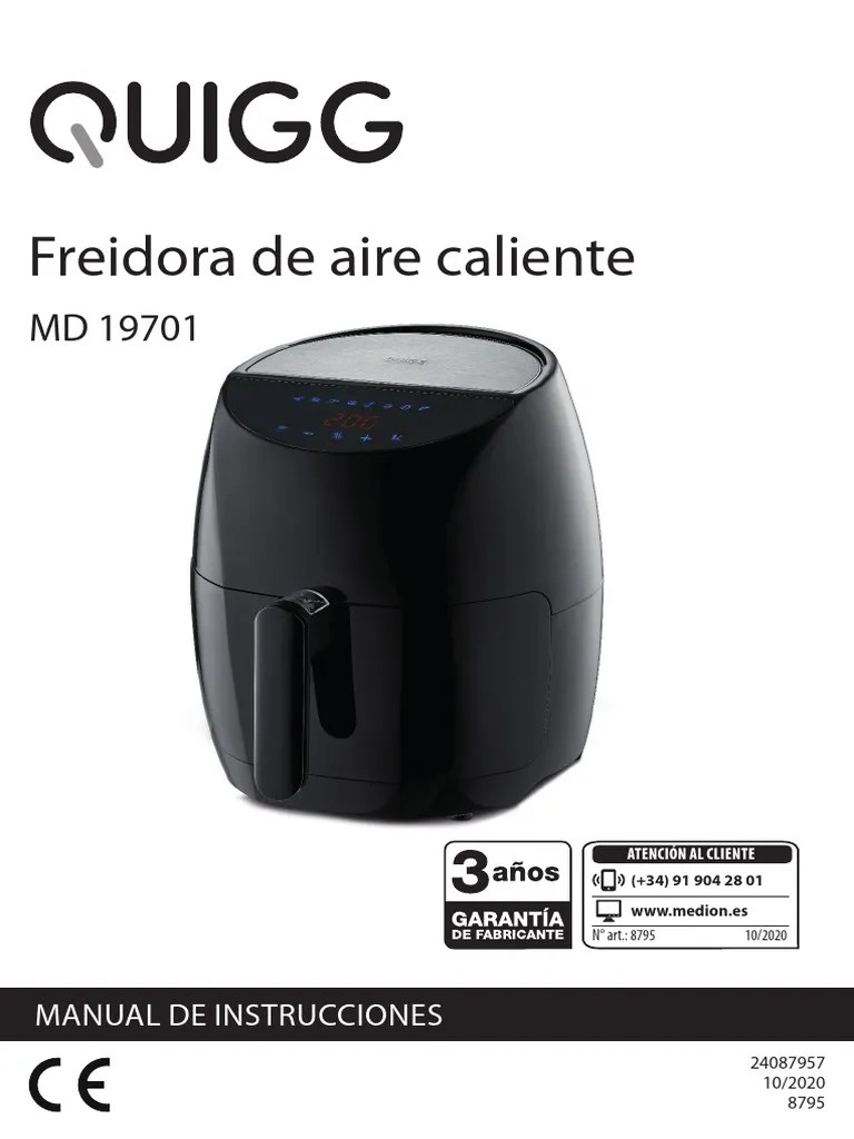Quigg MD 19701 Deep Fryer PDF Fritura Enchufes y tomas de