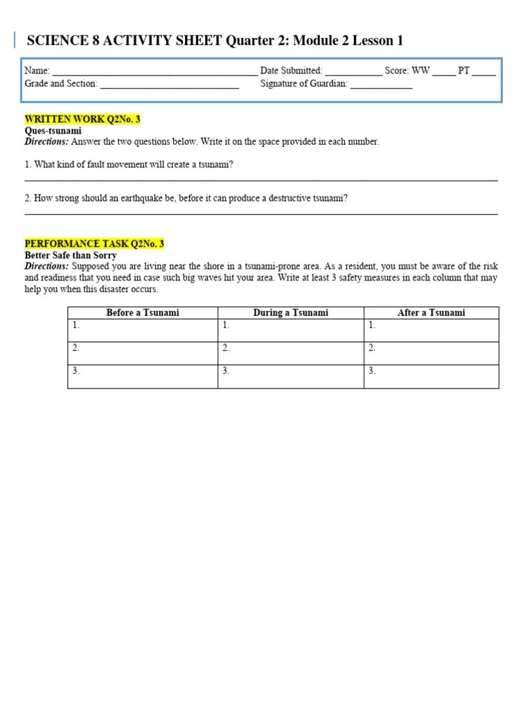 Activity Sheet Q2 Wk2 Lesson 1 | PDF