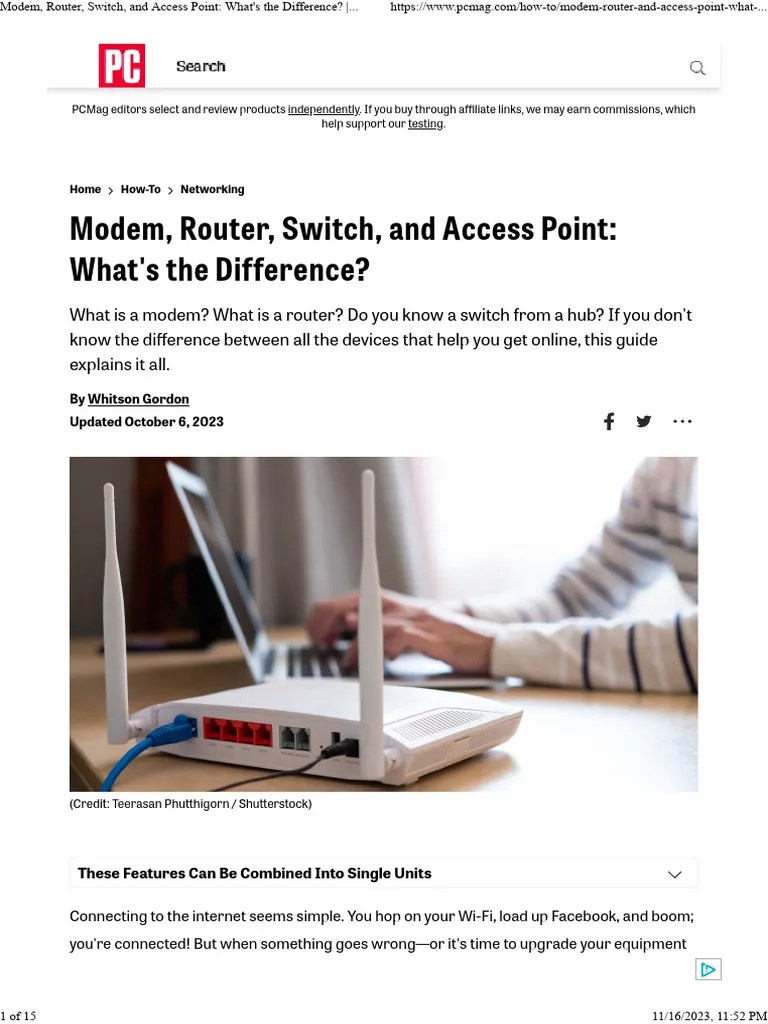 Modem, Router, Switch, and Access Point What's The Difference PCMag