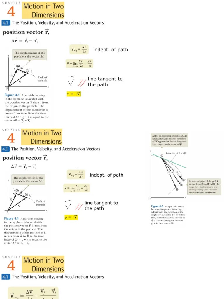 Chapter 4 Motion in 2D #1 | PDF