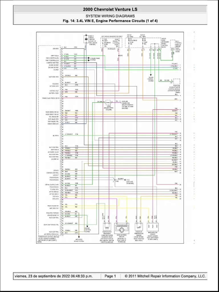 Diagrama Electrico Chevrolet Venture 2000 3.4 | PDF