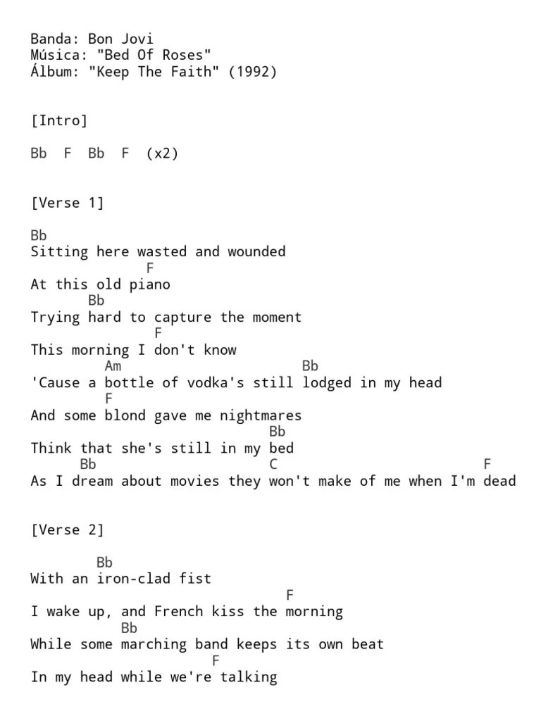 Bed of Roses Chords PDF