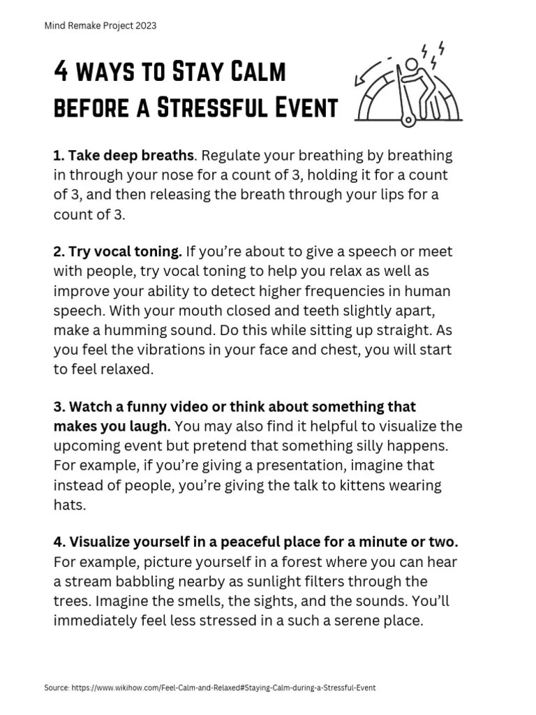 How To Stay Calm During A Stressful Event PDF