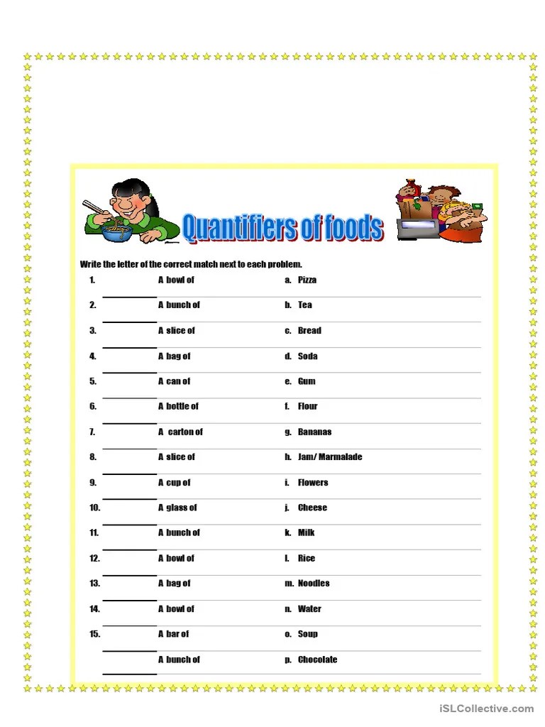 Quantifiers of Food and Drinks PDF