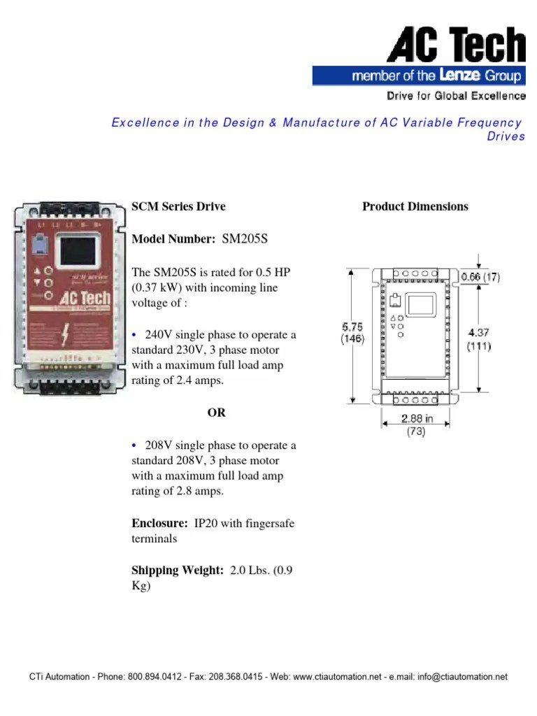AC Tech Drives SM205S PDF