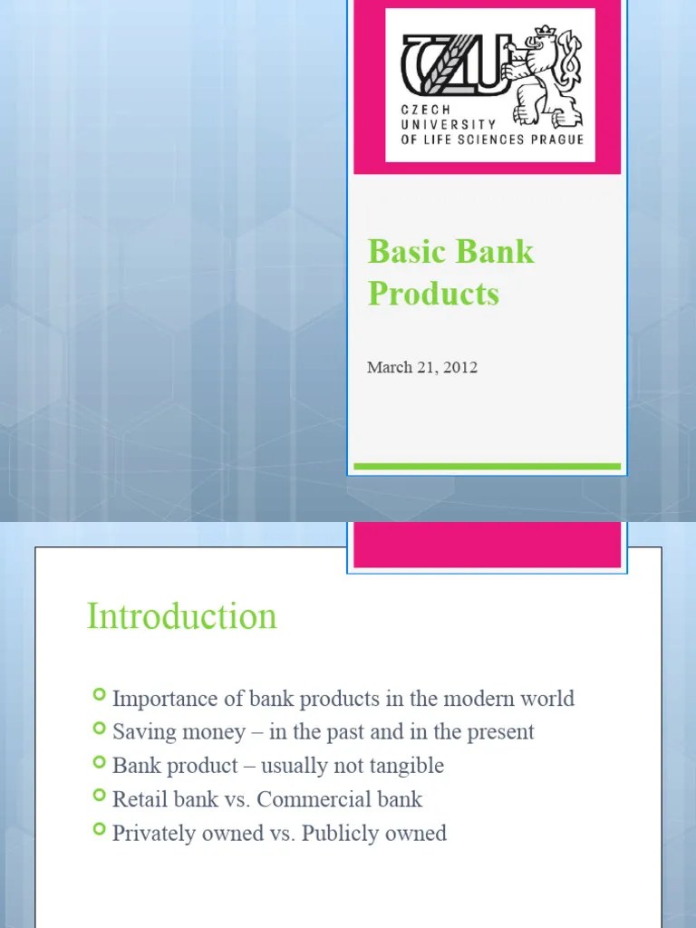 Basic Bank Products PDF Banks Transaction Account
