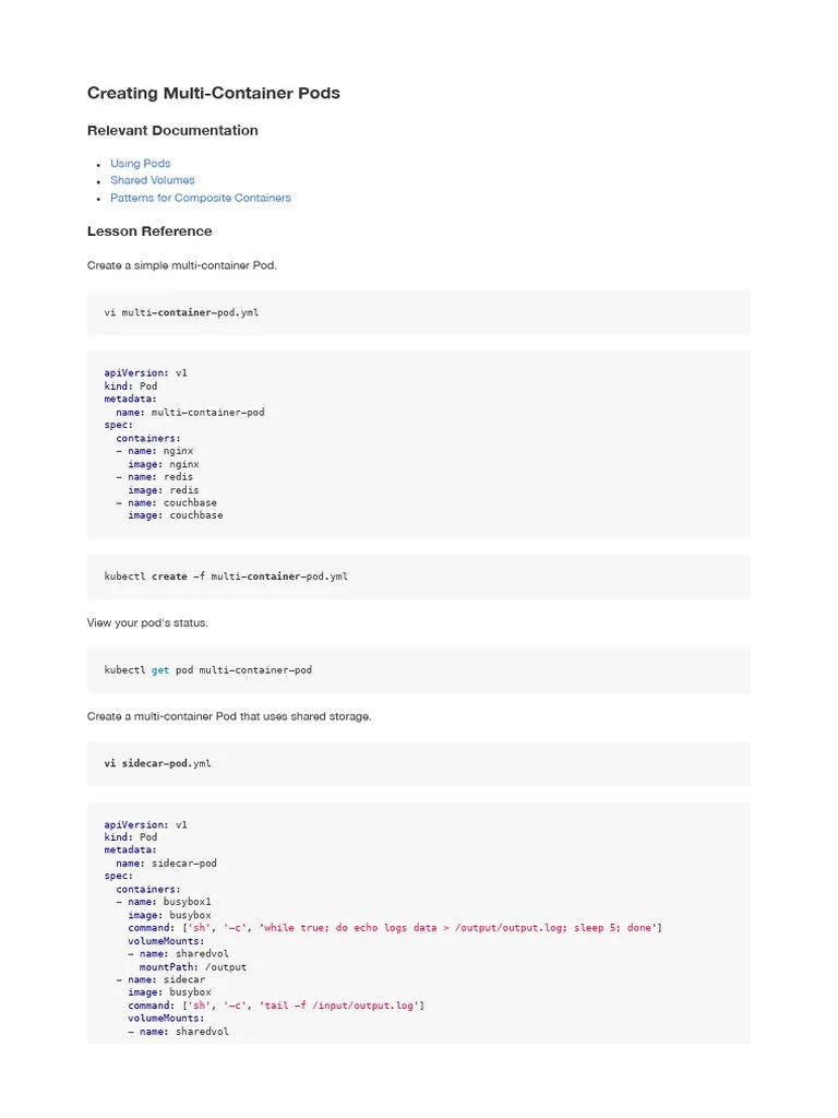 Multi Containers Pod PDF