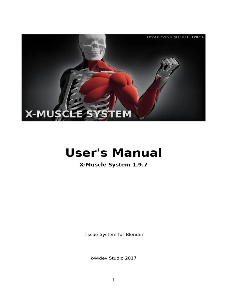 User Manual For X Muscle Blender PDF Blender (Software) Elbow