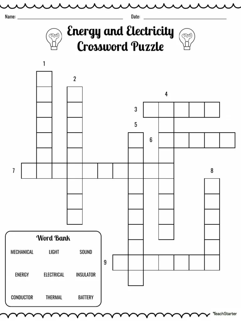 Energyand Electricity Crossword Puzzle Adobe Reader | PDF | Electricity
