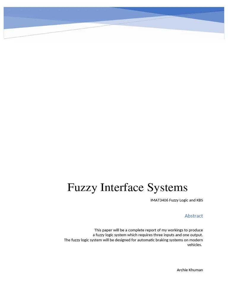 Braking System Download Free PDF Anti Lock Braking System Fuzzy Logic