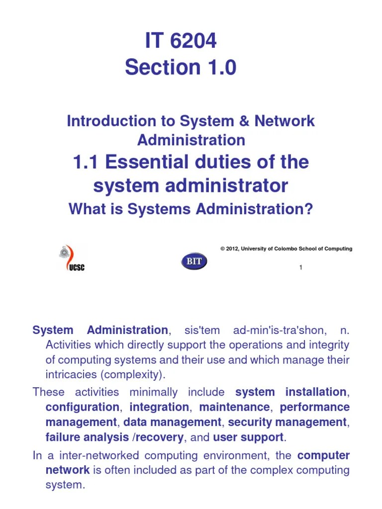 System Network Administration 1 Introduction PDF PDF Unix Booting