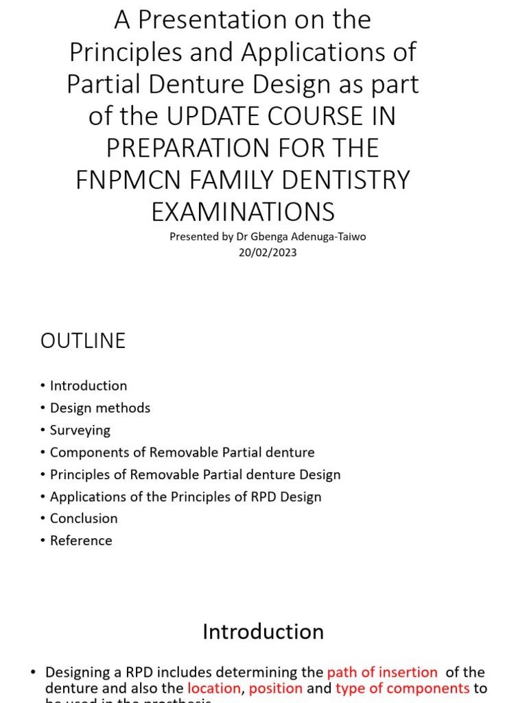 4.principles of Design of REMOVABLE PARTIAL DENTURE PDF Dentures