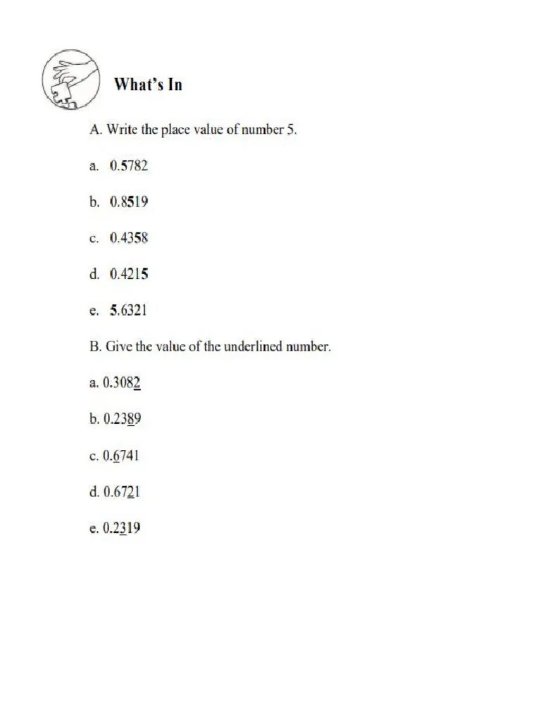 Math 5 Worksheets PDF