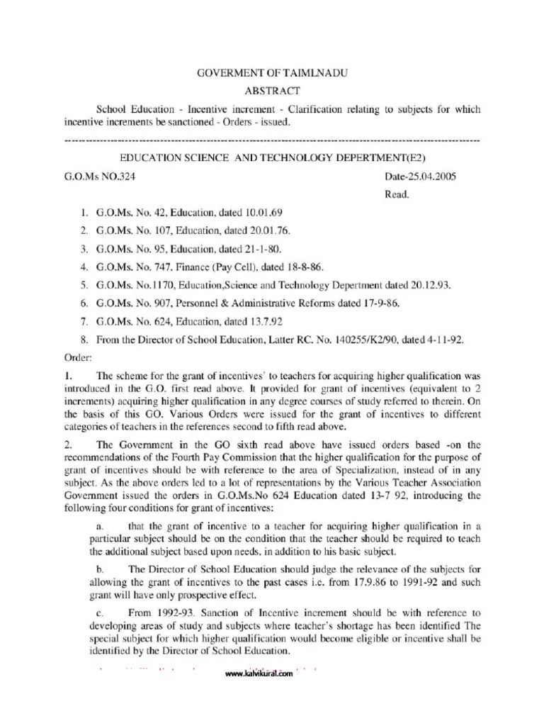 G o 324 M Com B Ed Incentive PDF Teachers