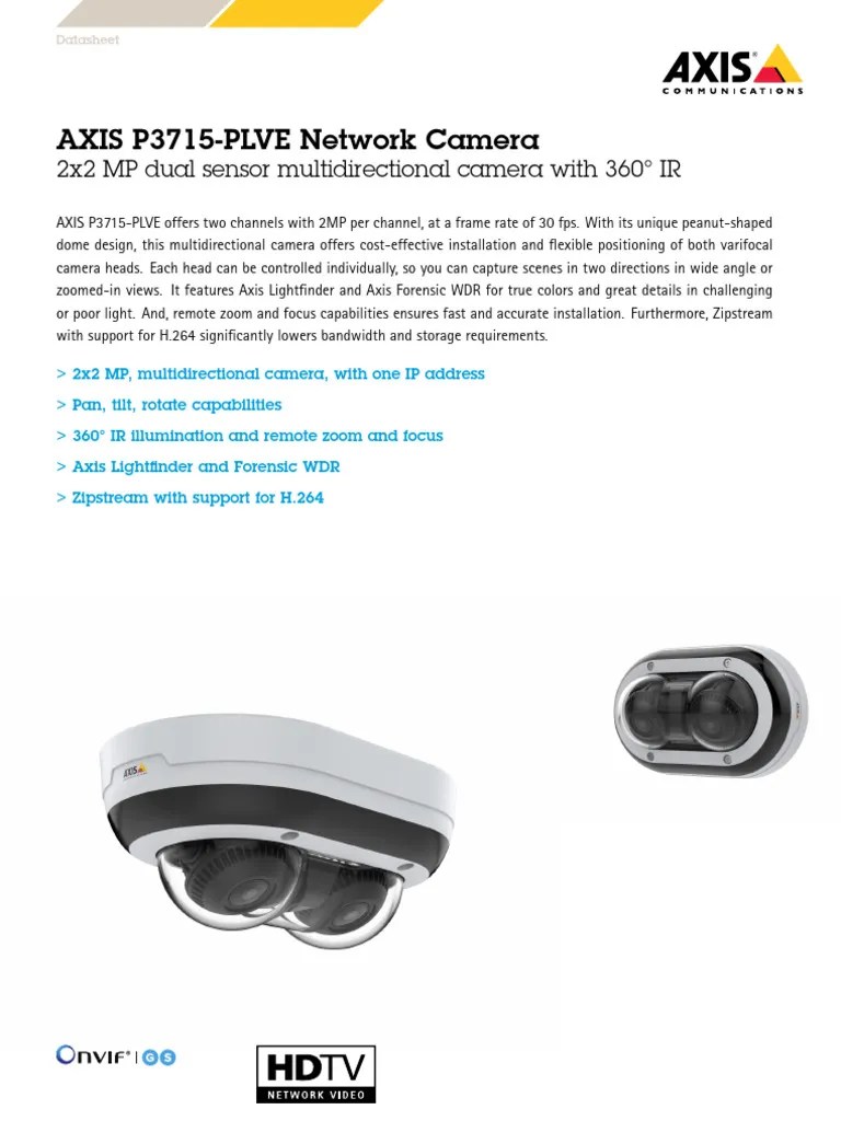Datasheet Axis p3715 Plve Network Camera en US 359735 | PDF | Camera