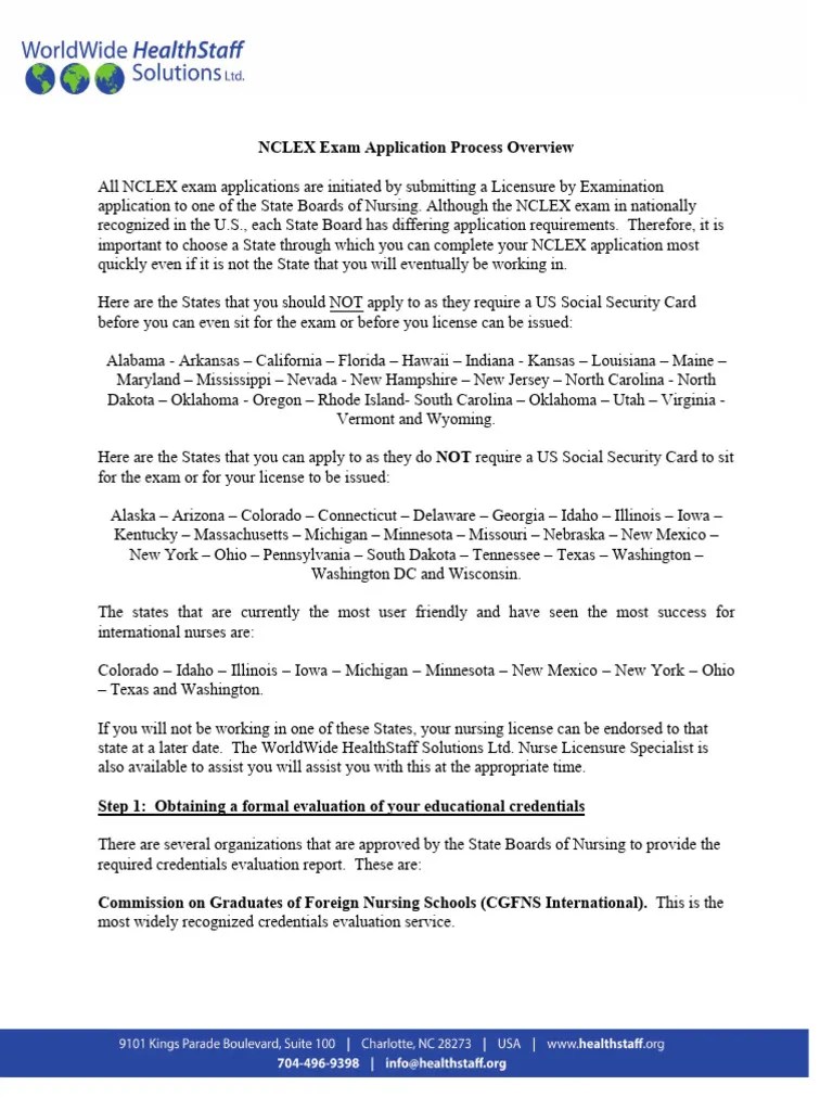 NCLEX Application Overview PDF National Council Licensure