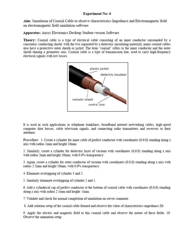 On Field Simulation Software PDF Coaxial Cable