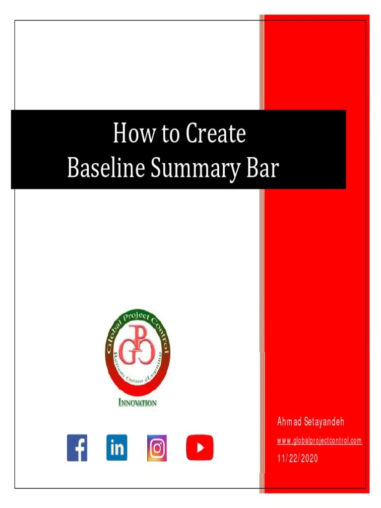 ? How To Create Baseline Summary Bar PDF