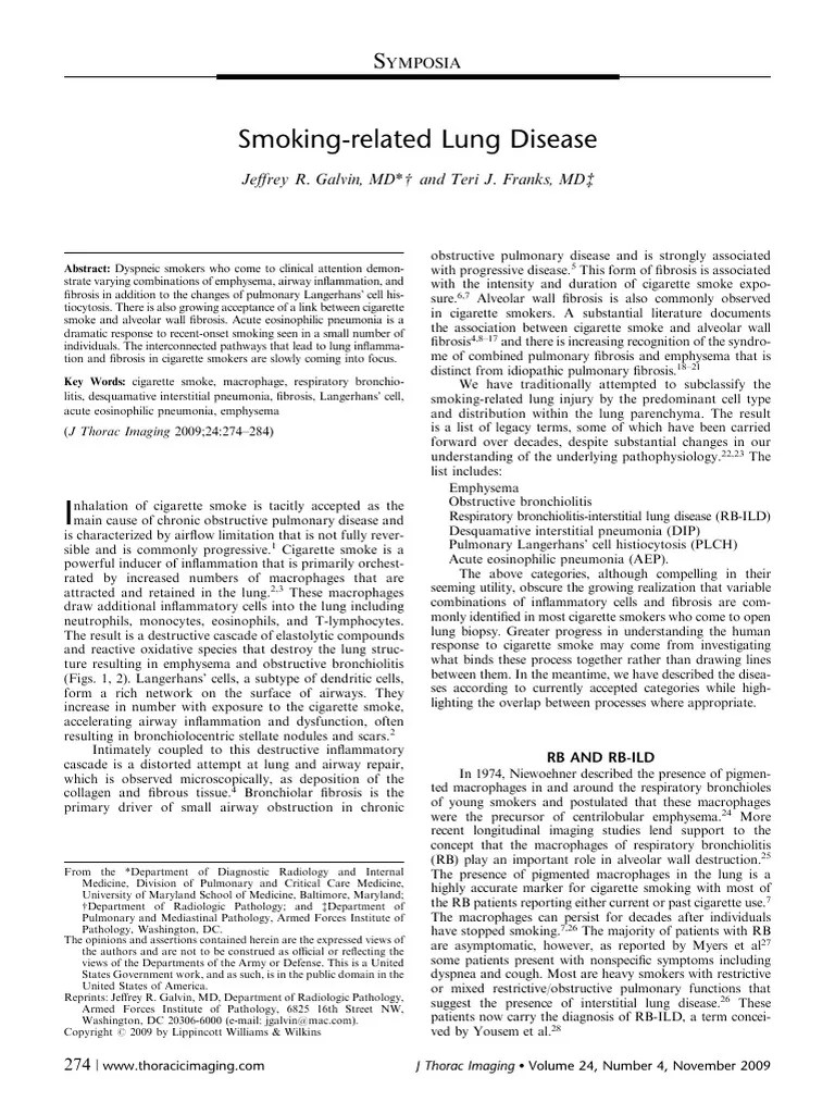 Smokingrelated_Lung_Disease PDF Lung Chronic Obstructive