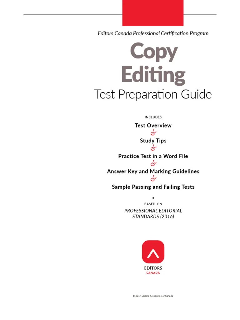 Peek Inside The Copy Editing Test Preparation Guide PDF Editing Copy Editing
