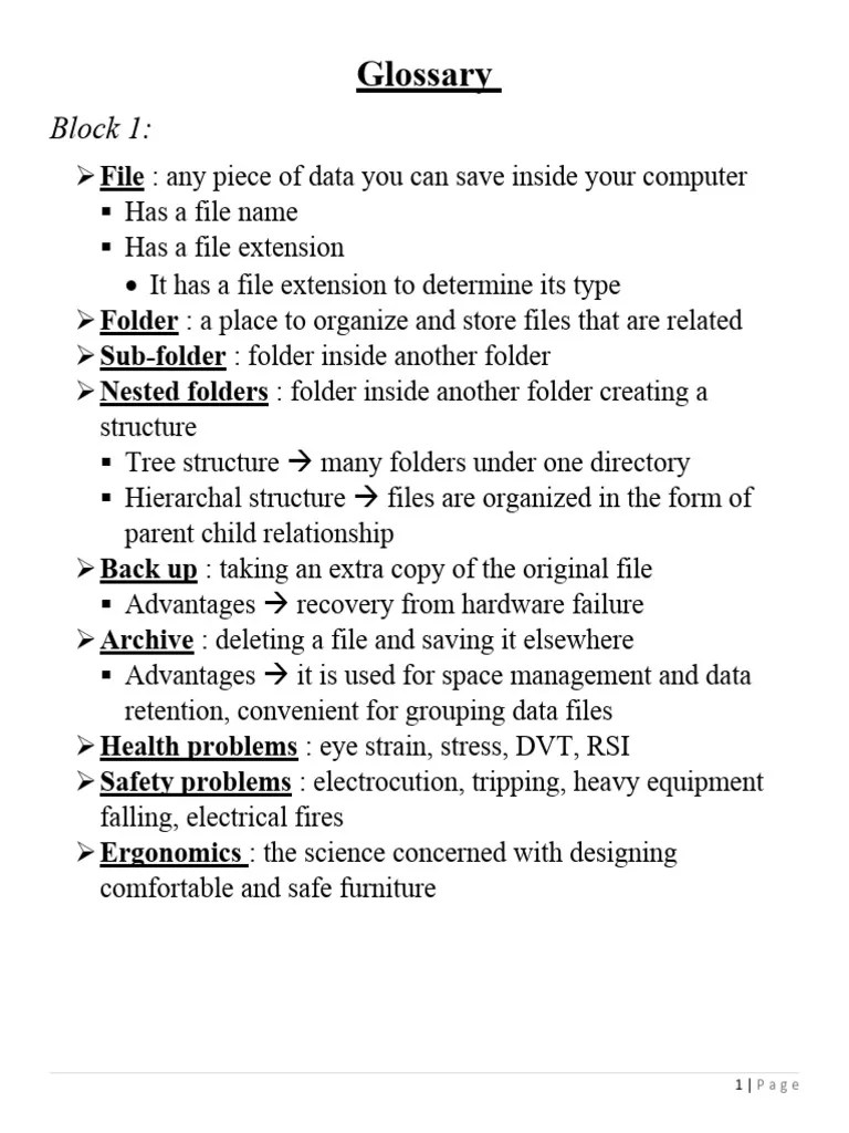 Grade 9 ICT Glossary PDF Computer Network Html Element