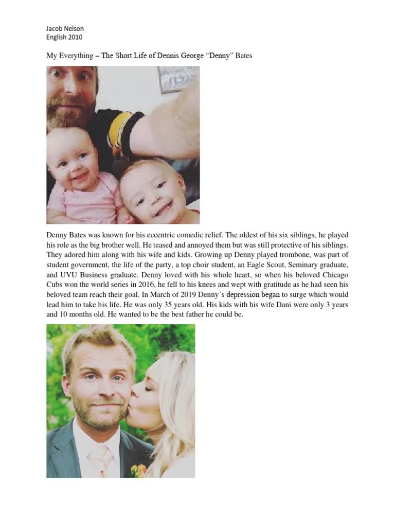 Remembering Denny Bates A Life Cut Short PDF Major Depressive