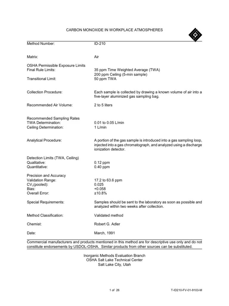 Co MSDS PDF Gas Chromatography Carbon Monoxide