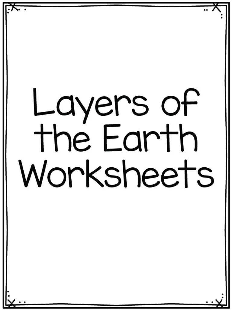 Layers of The Earth Worksheets A PDF