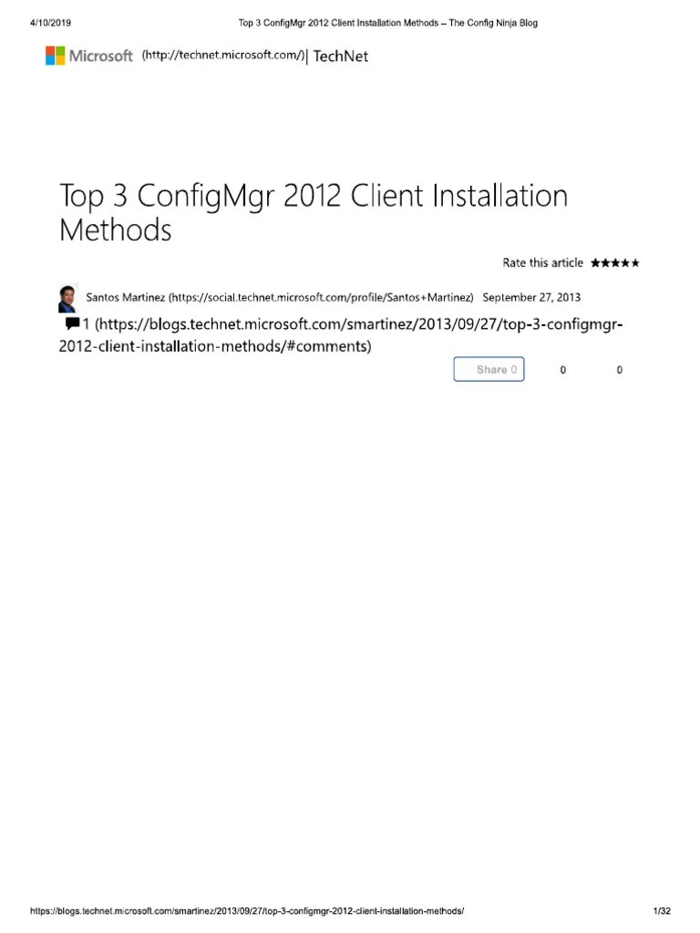 5. ConfigMgr Client Installation Methods the Config Ninja Blog PDF