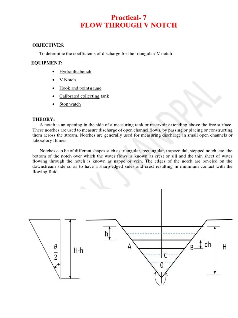 Triangular Notch PDF Discharge (Hydrology) Triangle