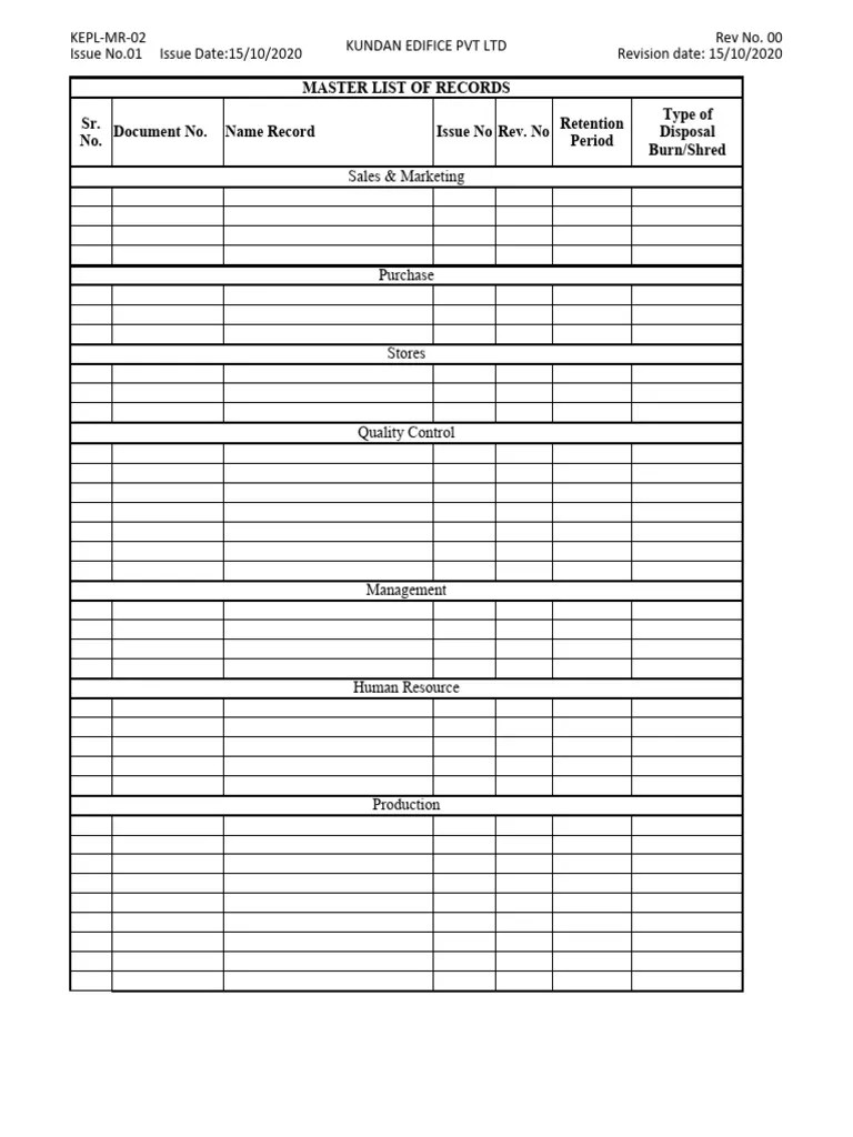 KEPLMR02_Master List of Records. PDF