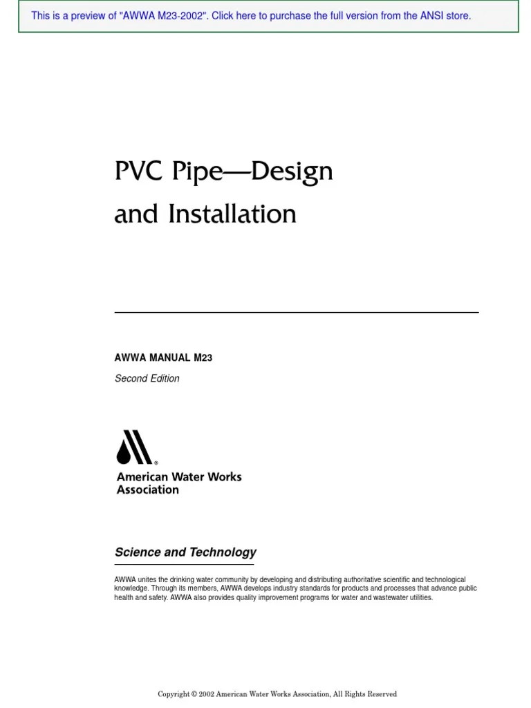 PVC PIPE DESIGN AND INSTALLTION 30023 m23 Ed2 PDF
