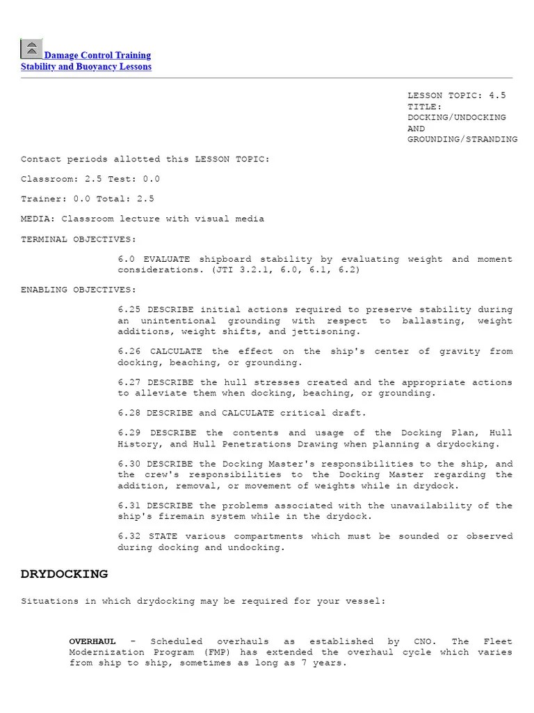 DockingUndocking & GroundingStranding PDF Ships Water Transport