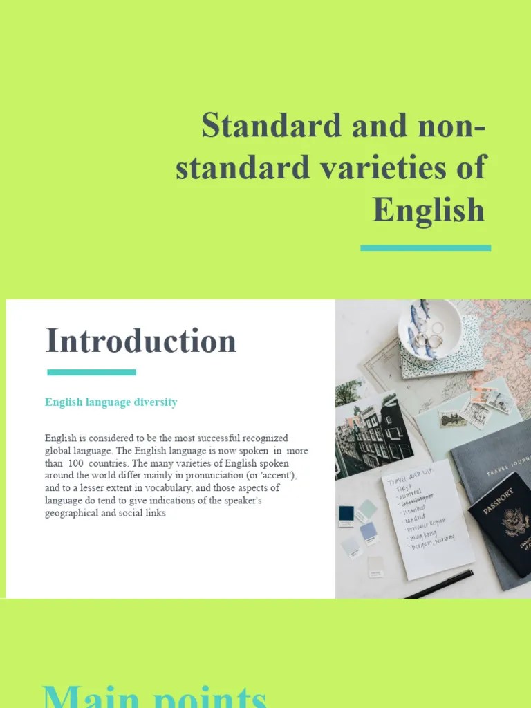 Presentation standard and non standard English PDF
