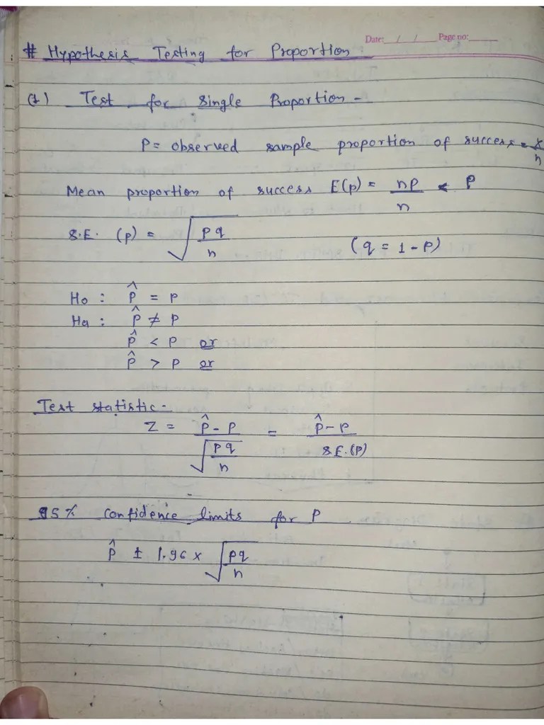 Hypothesis Testing maths PDF