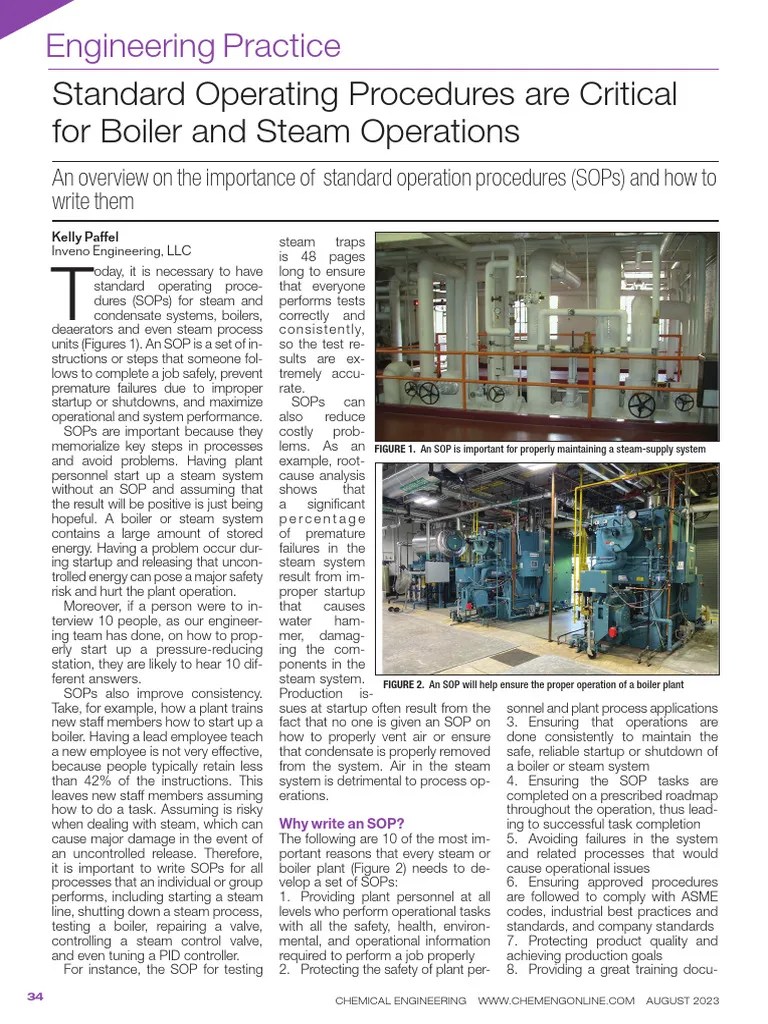 StandardOperatingProceduresareCritical PDF Boiler Steam
