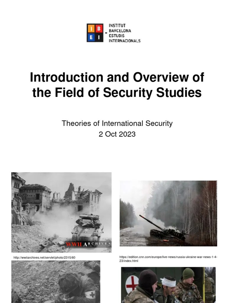 Session 1 Intro Security Studies PDF Securities Political Science