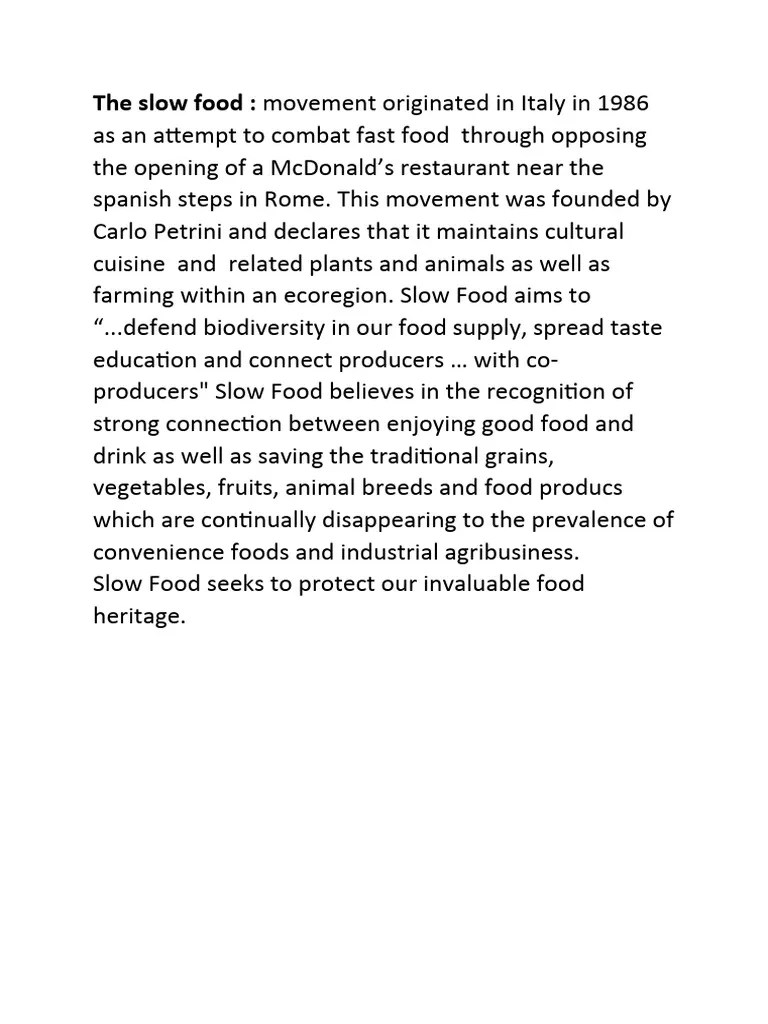 Slow Food PDF