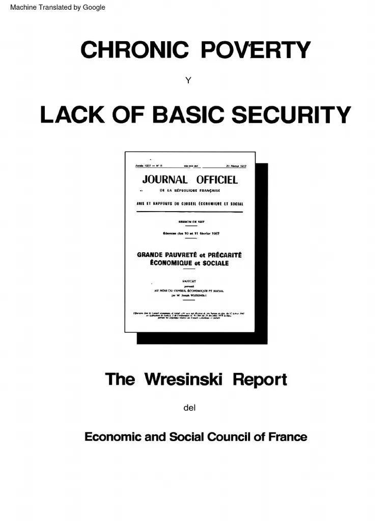 Wresinski (1987) Chronic Poverty and Lack of Basic Security PDF