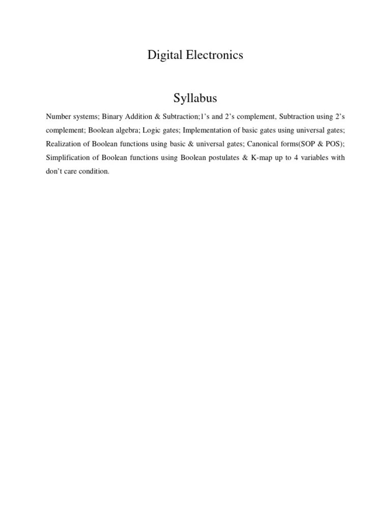 Digital Electronics Notes PDF