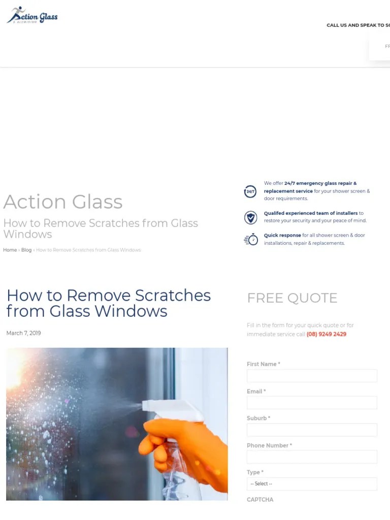 How To Remove Scratches From Glass Windows PDF Glasses Window